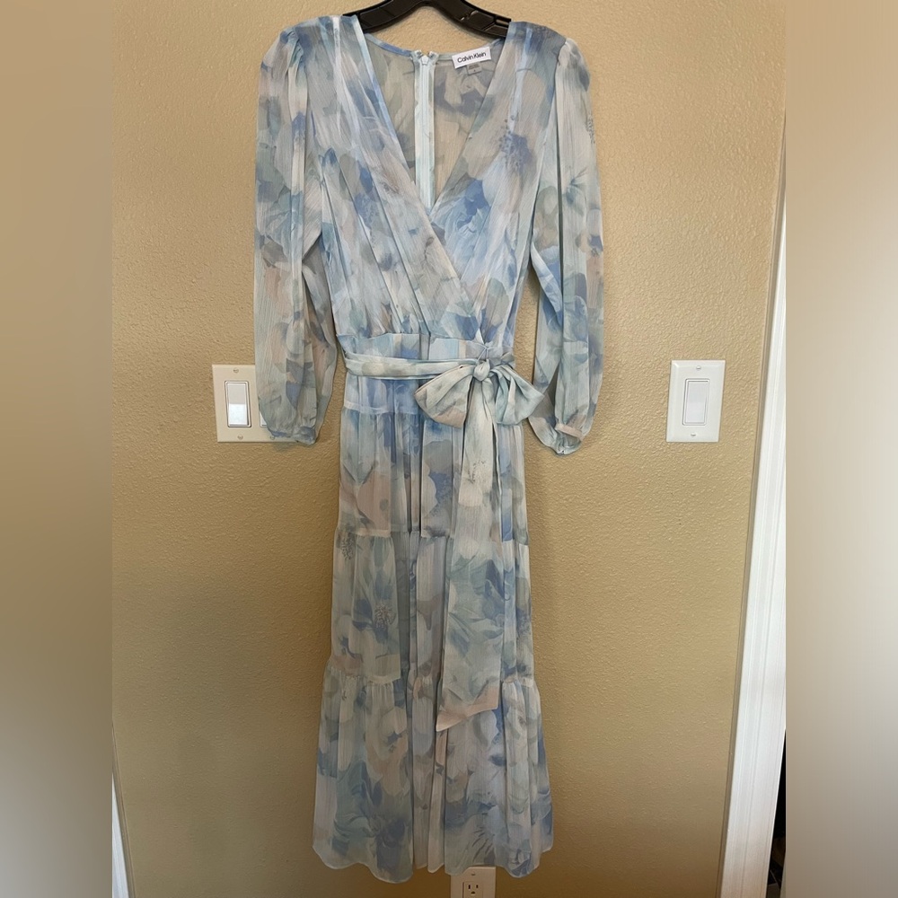 Calvin Klein Blue Watercolor Dress